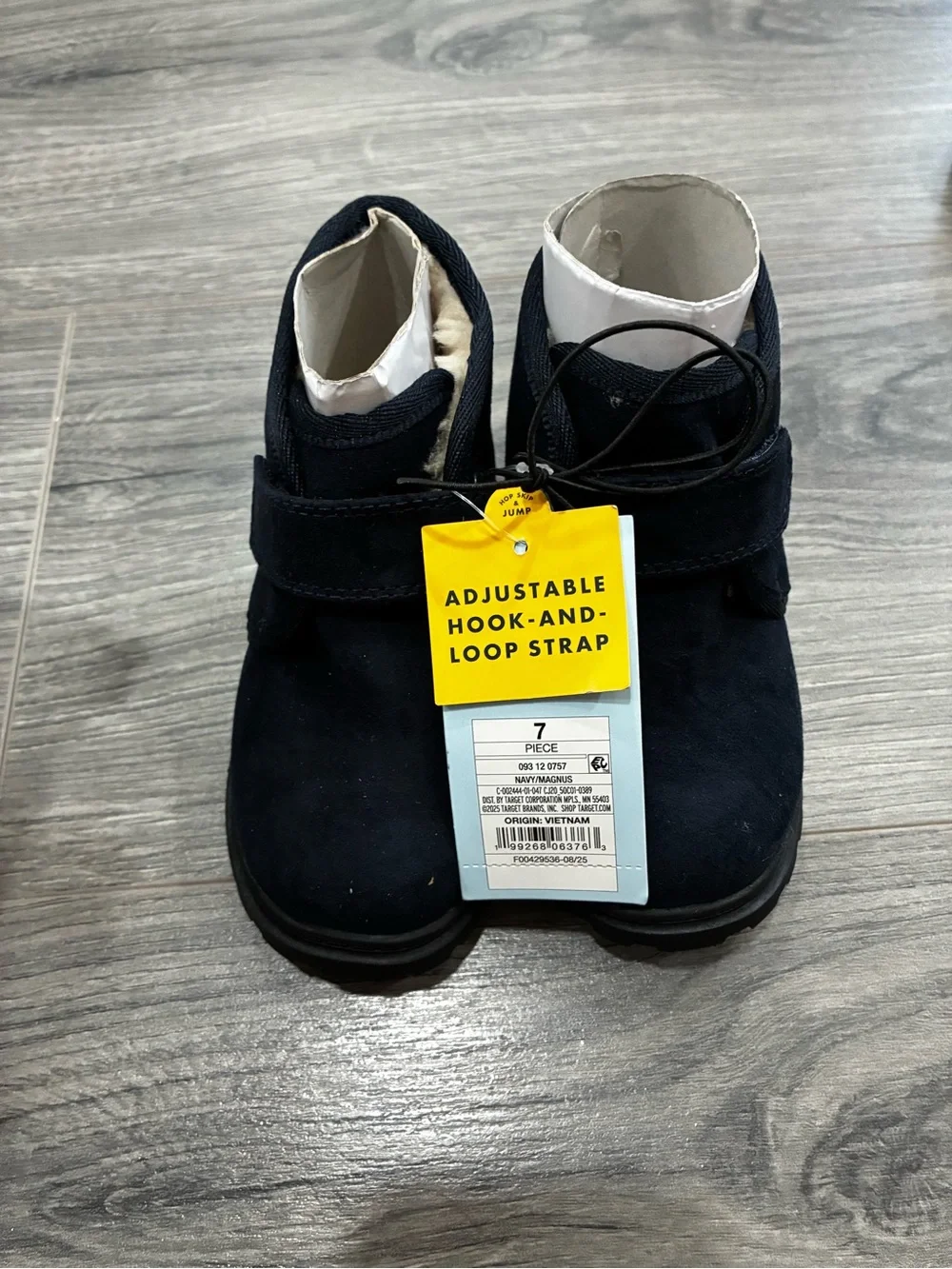 Cat & Jack Navy Kids Velcro Ankle Boots
